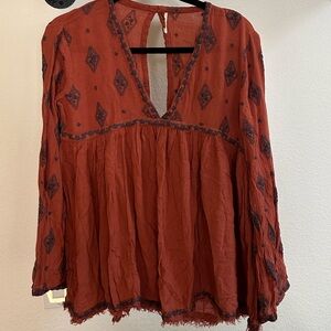 Free People Women's Long Sleeve Bohemian Top
